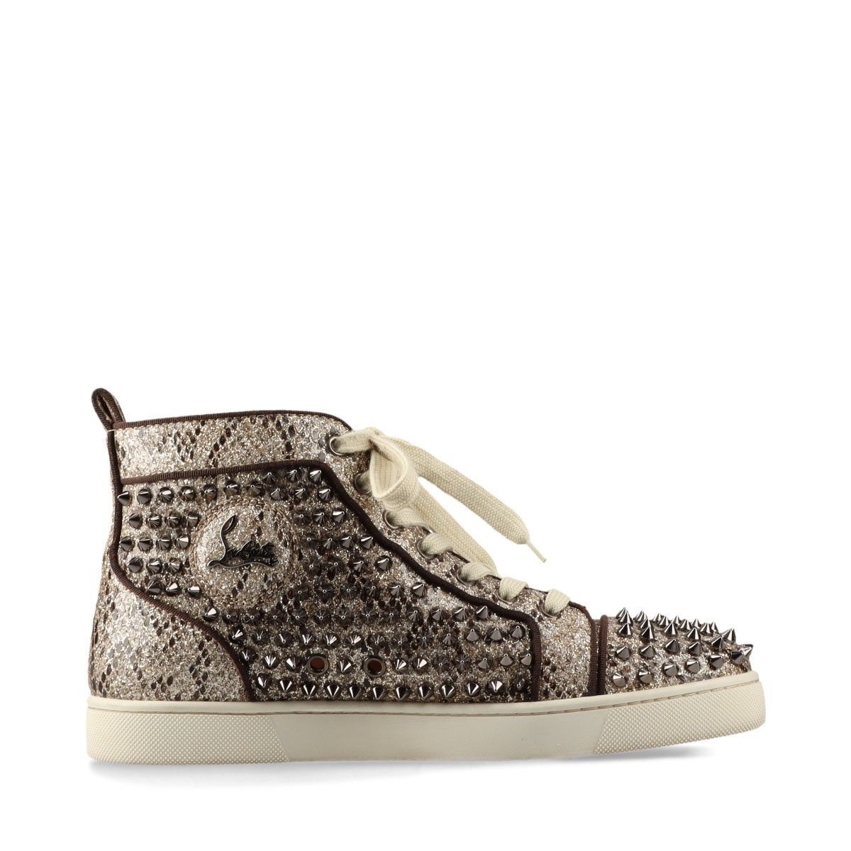CHRISTIAN LOUBOUTIN/ルイ メタリックハイトップ スニーカー Christian Louboutin Men Louis Flat Shadow Grey Suede Spike