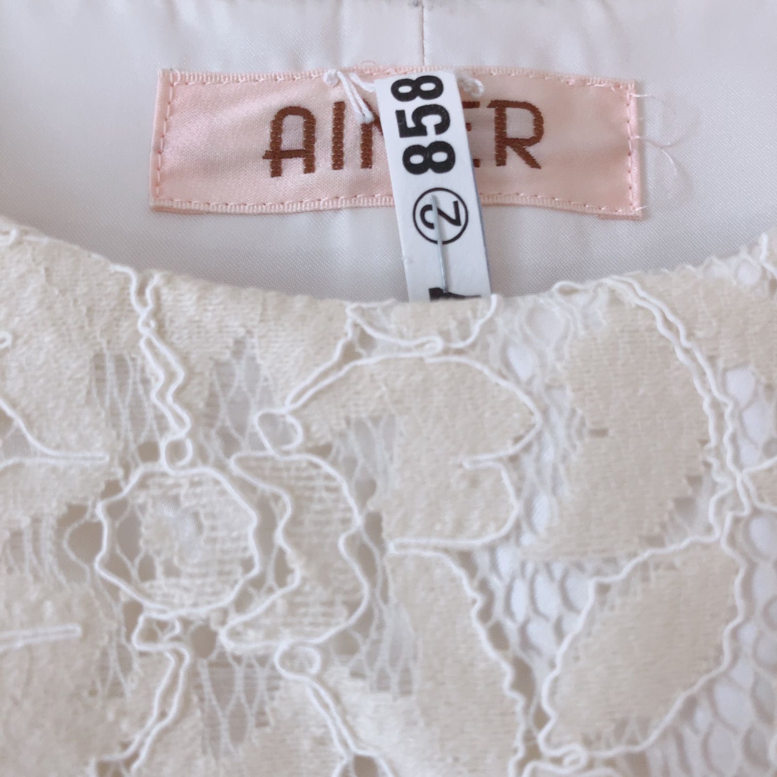 エメ フラワープリント ノースリーブ ワンピース 9号 aimer ワンピース