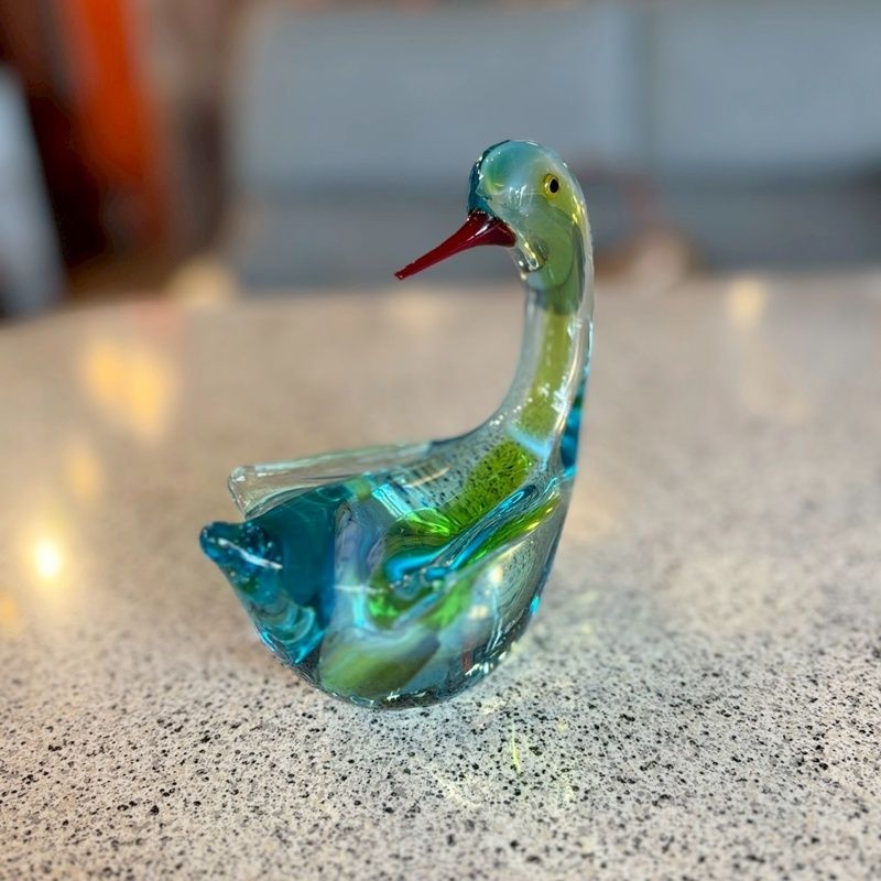 レトロ MultiGlass マルティグラス 鳥 約15cm ガラス 置物 水鳥 トリ