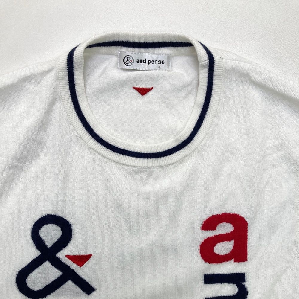 サイズ：L AND PER SE アンパスィ ニットベスト ホワイト系
