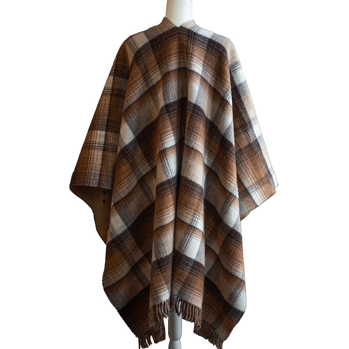 GUCCI】グッチ GGウール リバーシブル ポンチョ 553118 ブラウン