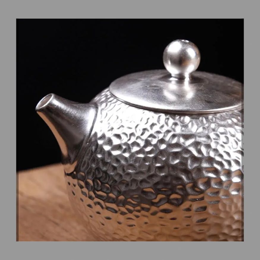 新品 茶壺 ティーポット 銀セラミックティーポット 茶道具 茶器 職人手作り 陶磁 徳化製品 レッドウッドハンドル サイドポット 13*8.5cm 中国 宜興 紫砂 急須 茶器セット 銀装飾 茶壺 茶杯 工夫茶 ティー
