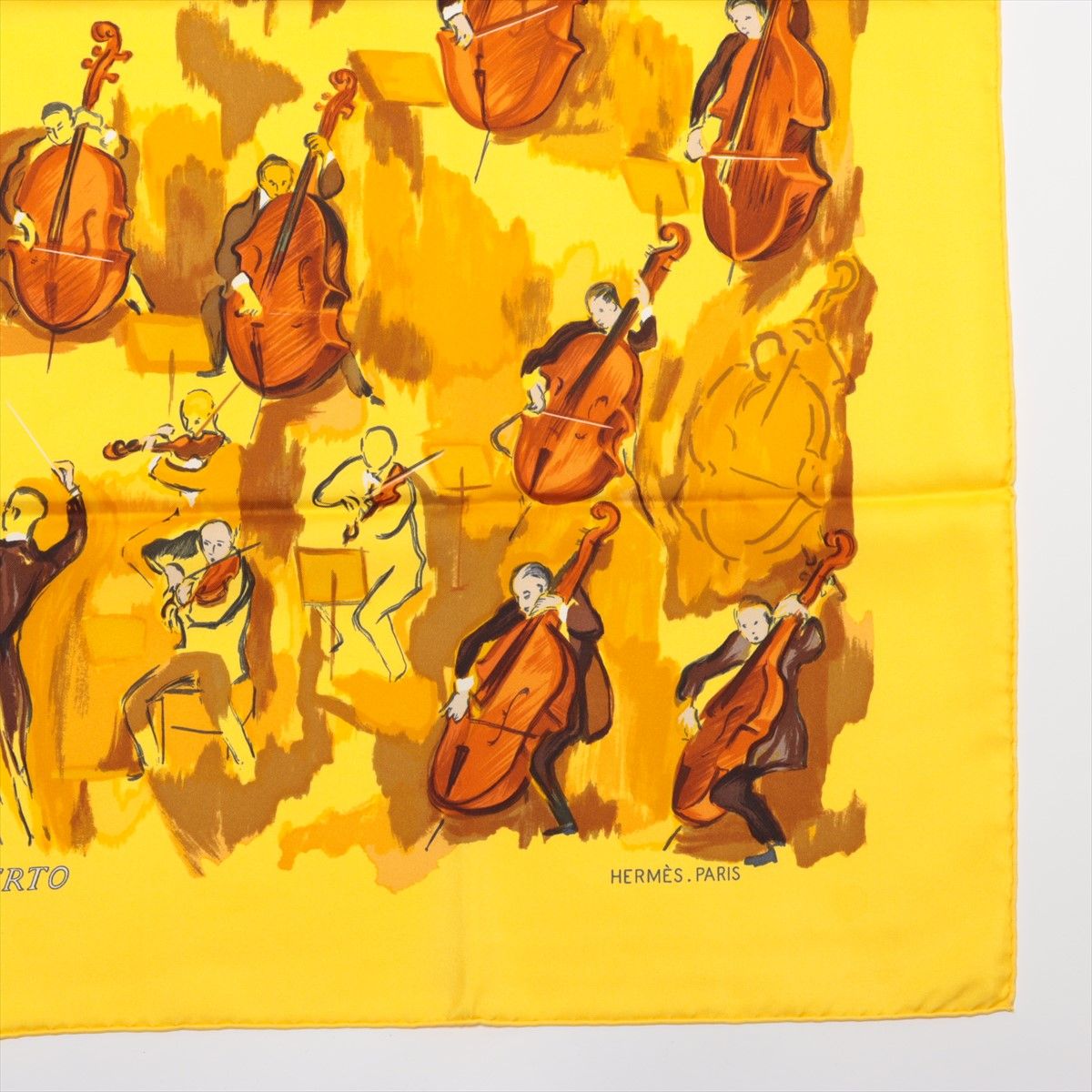 極美品 エルメス カレ 90 CONCERTO コンチェルト スカーフ シルク100