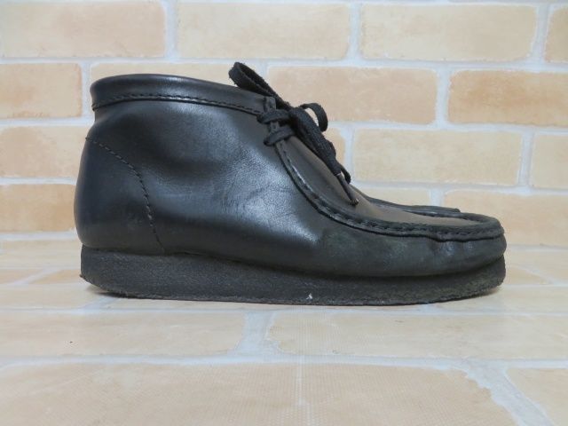 □ Clarks クラークス ワラビーブーツ レザーシューズ 11826 黒