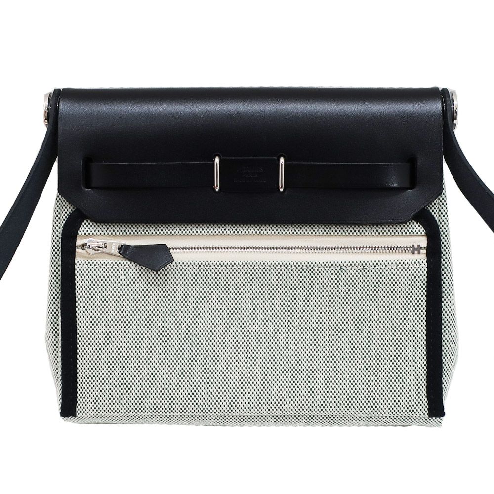 美品 エルメス エールライン MM トートバッグ A4 キャンバス シルバー金具 天白】未使用 エルメス エールバッグ ジップ ミニ 20 シルバー