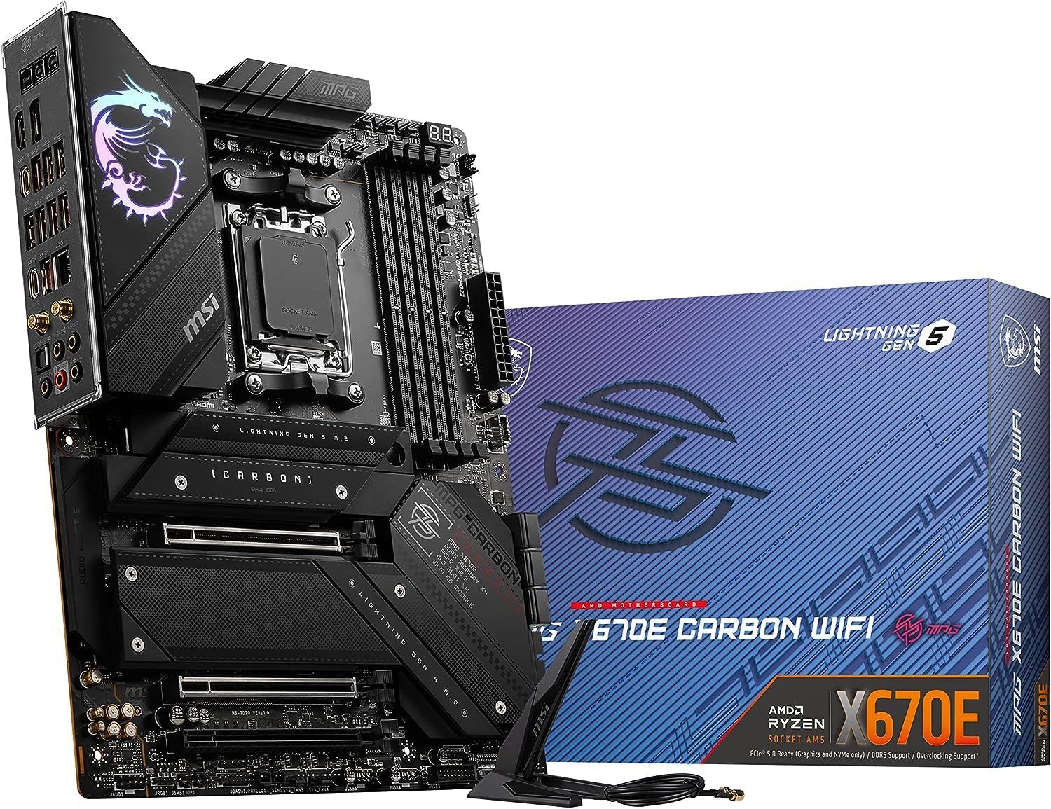 MSI マザーボード MPG X670E CARBON WIFI AMD Ryzen 7000 シリーズ(AM5)対応X670チップセット搭載 ATX MB5862 [【CARBON 】ハイエンドPC]