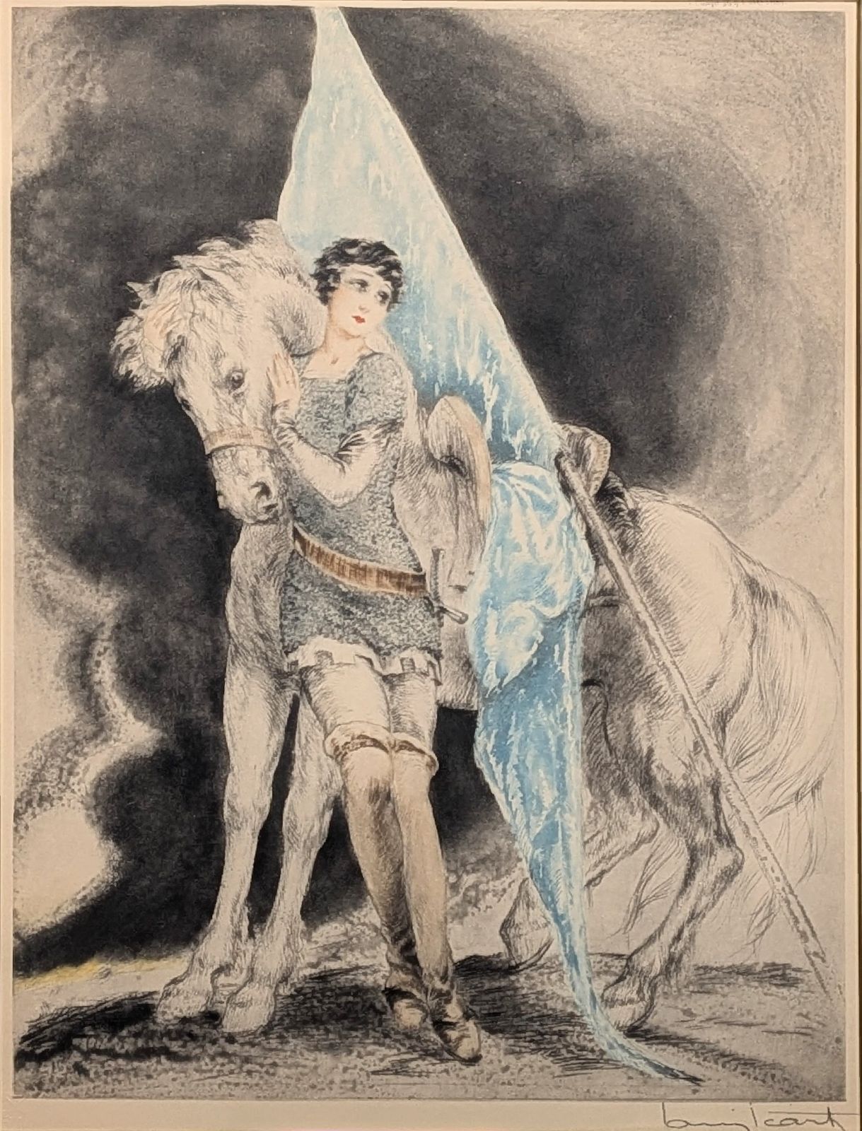 真作】ルイ・イカール「ジャンヌ・ダルク」【直筆サイン】 Janne Da