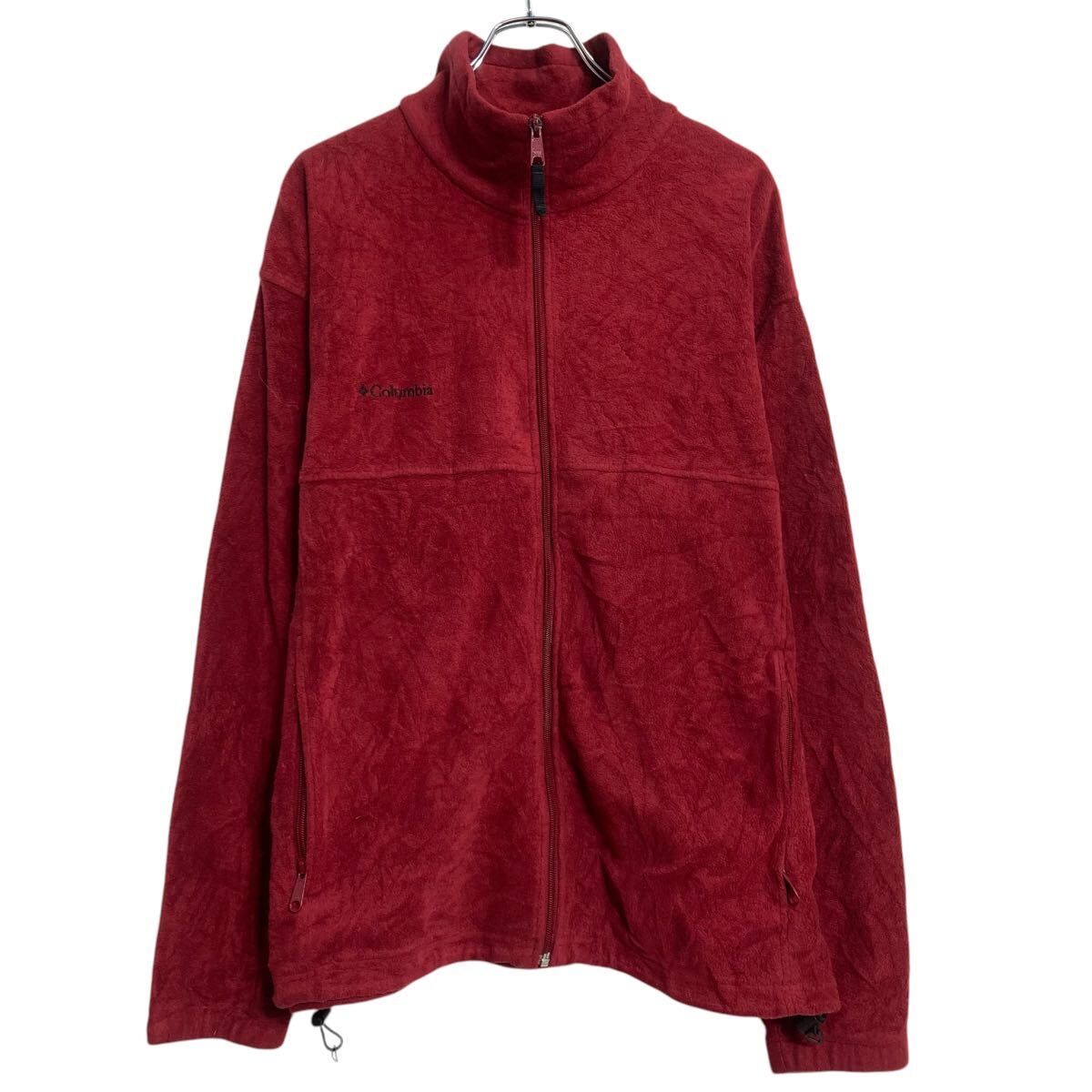 Columbia フリースジャケット XL レッド ビッグサイズ コロンビア 防寒 キャンプ アウトドア 古着卸 アメリカ仕入 a612-8399