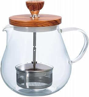 HARIO ハリオ ティオール ウッド 700 オリーブウッドを使用した引き上げる茶こしのティーポット ギフトラッピング仕様 型番 TEO-70-OV