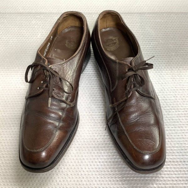 60s-70s/ビンテージ★フローシャイム/Florsheim★サイズ10E　27.5-28.0★ビジネスシューズ Uチップ★茶色 ブラウン◆is6-2 60s-70s/ビンテージ☆フローシャイム/Florsheim☆サイズ10E 27.5-28.0