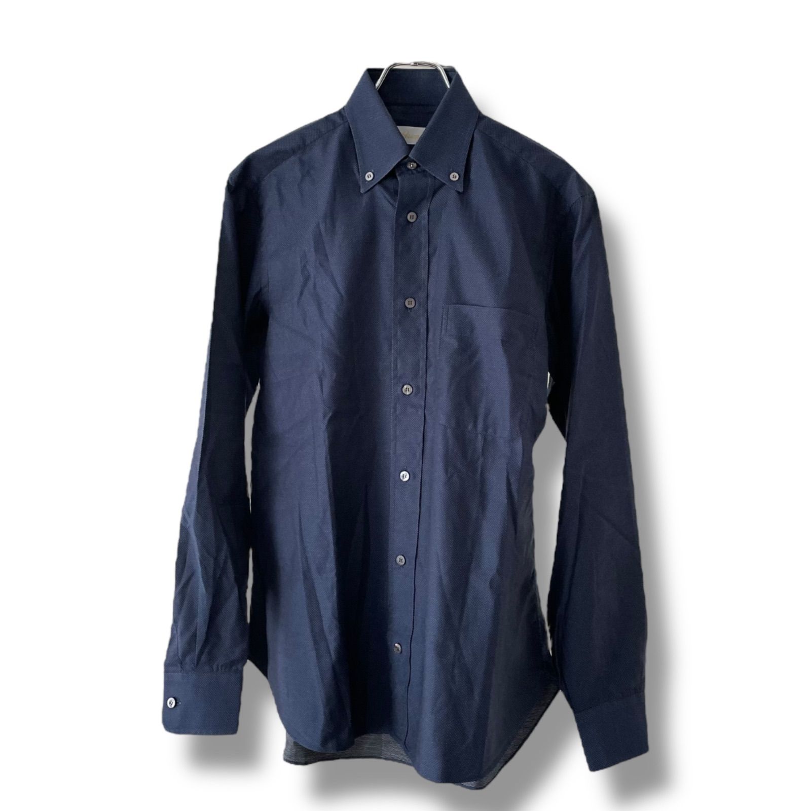Brioni ブリオーニ メンズ ボタンダウンシャツ ネイビー 紺 コットン 綿100％ イタリア製 456OC