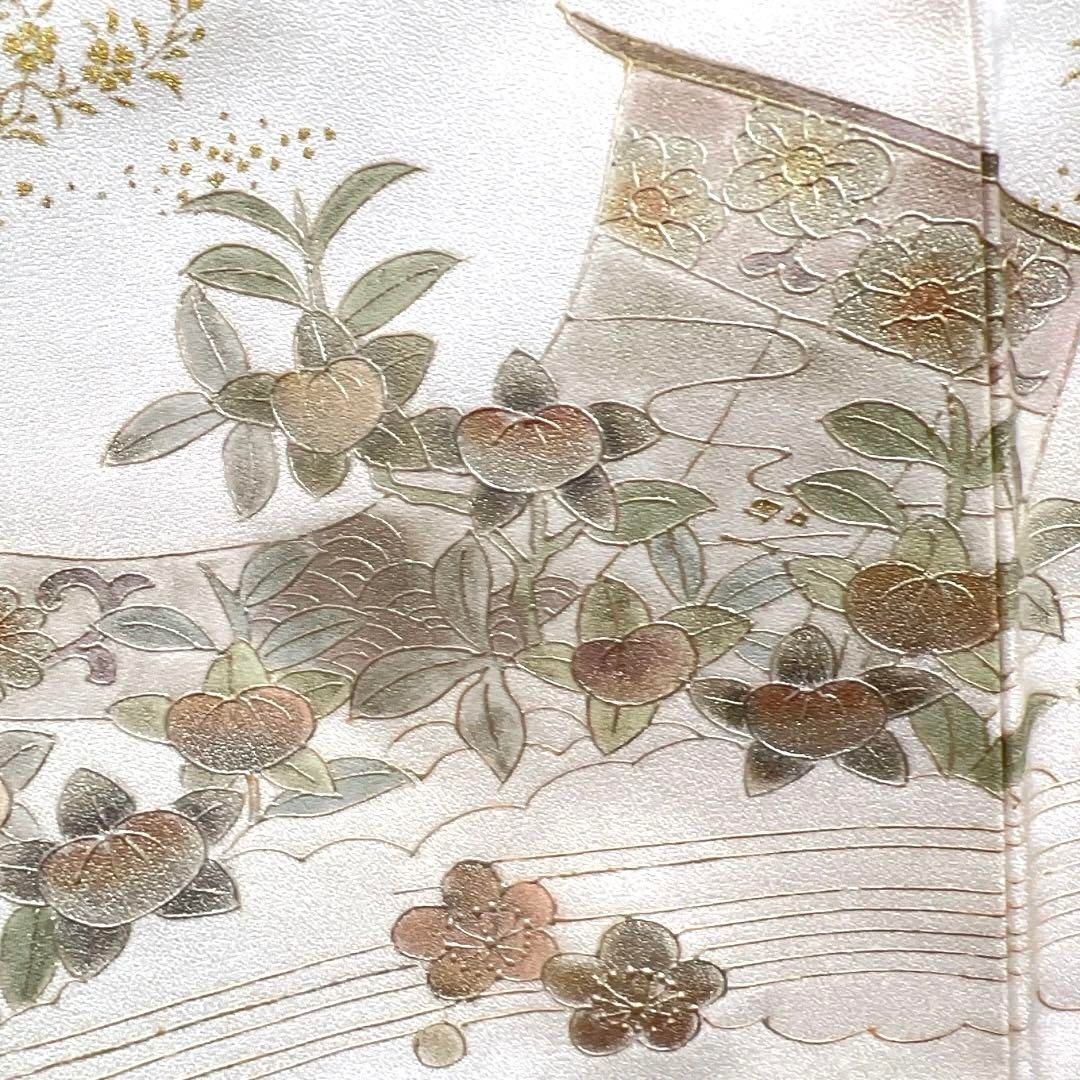 付け下げ 作家もの 金彩 几帳 菊 梅 桔梗 橘 桜 着物 021a d - メルカリ