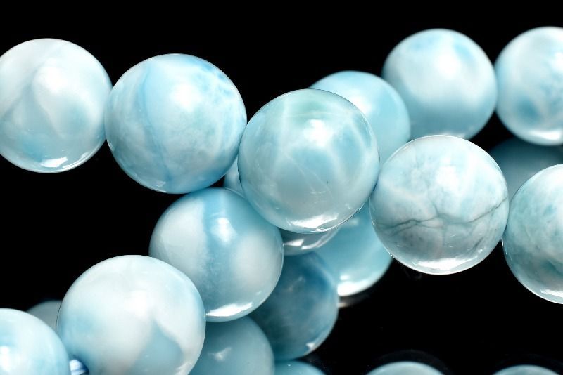 1点物】AA☆美しい波模様 ラリマー 10.5mm ブレスレット