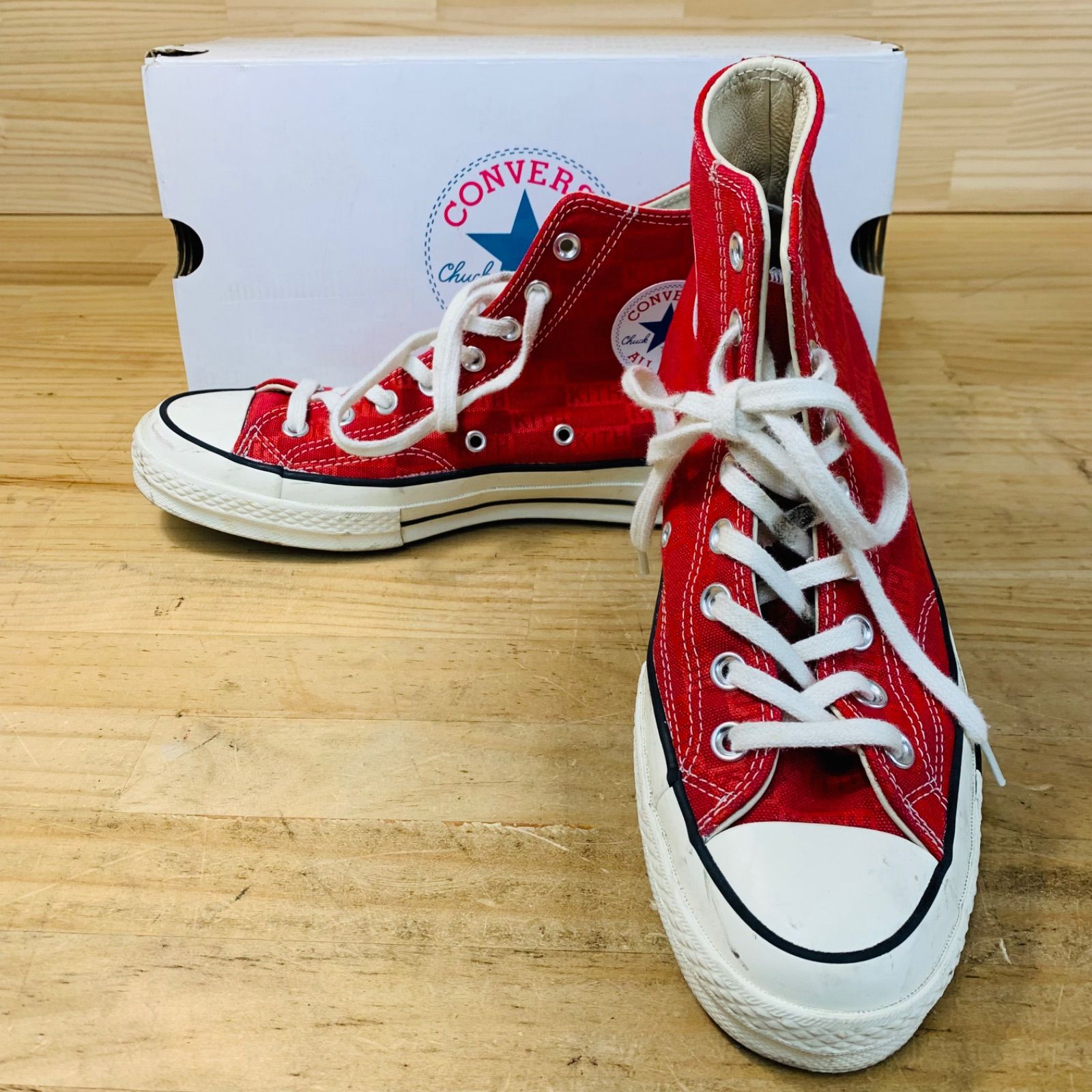 AA34771 CONVERSE コンバース KITH キス Chuck Taylor All-Star 70 Hi RED MONOGRAM  ハイカットスニーカー 26.0 ソールダメージ 補修有 - メルカリ