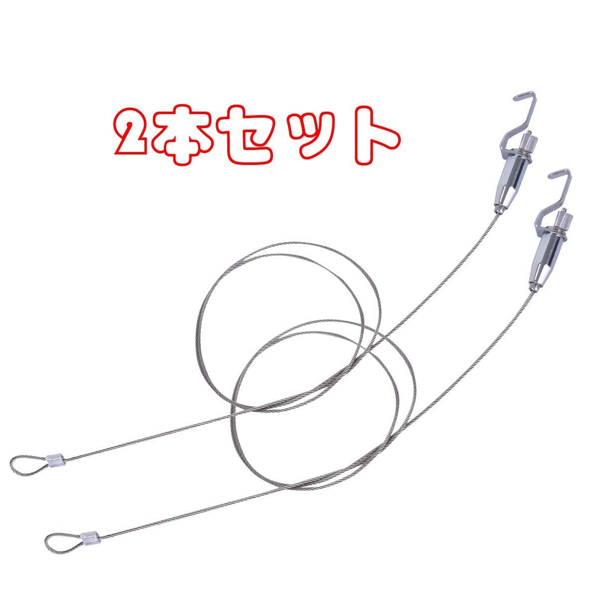 Size:全長1.0m /2本セット リッセイ ピクチャーレール 耐荷重約20kg 自在金具付 径2.0mm (全長1.0m/2本セット)