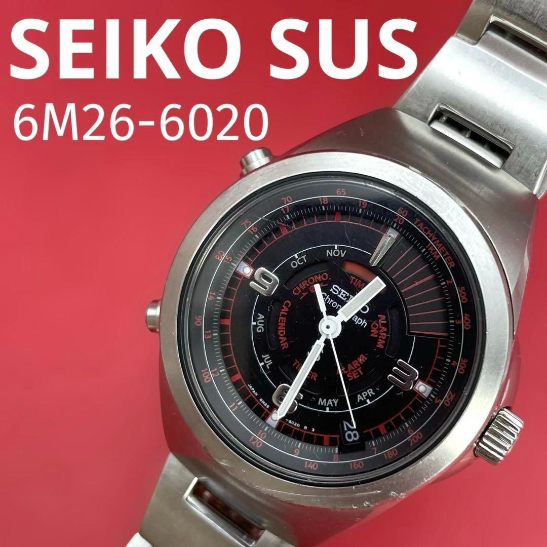 稼働 SEIKO 腕時計 マルチファンクション 6M26-6020 クロノ o 稼働 SEIKO 腕時計 マルチファンクション 6M26-6020 クロノ o