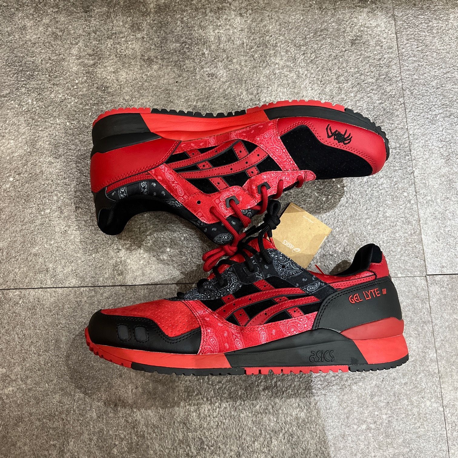 AH MURDERZ ATMOS ASICS GEL-LYTE III RED SPIDER RED/BLACK ア