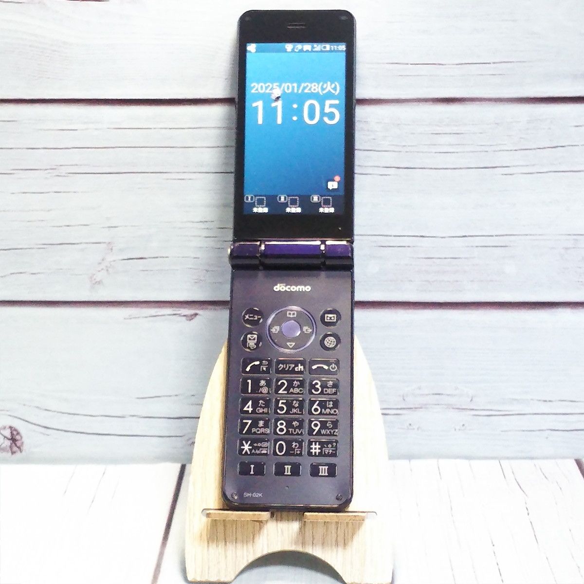 【送料無料】docomo SHARP カメラレスケータイ SH-02K ブルーブラック ネイビー 本体 白ロム SIMロック解除済み SIMフリー C193721