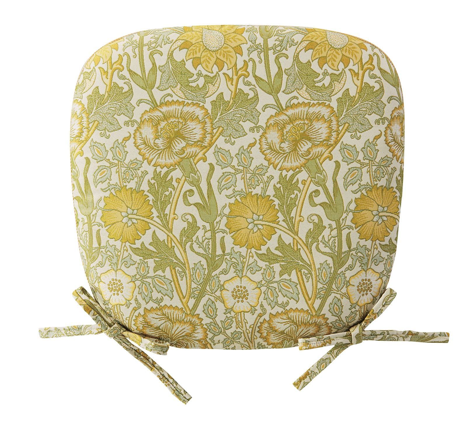 Morris Design Studio モリスデザインスタジオ シートクッション 川島織物セルコン ピンクアンドローズ イエロー 45×43cm LN171