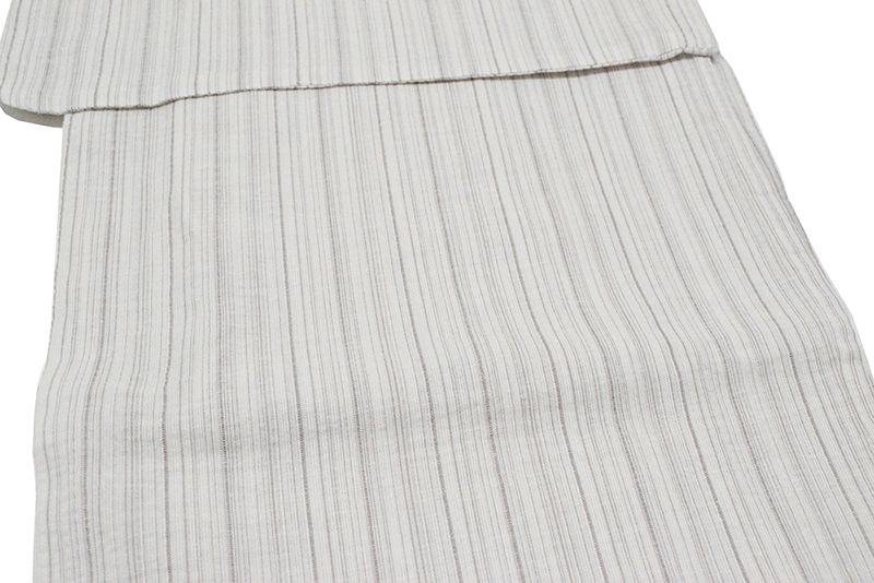 しじら織り 綿麻 無地感覚の 浴衣 単品 レディース（白色縞/女性