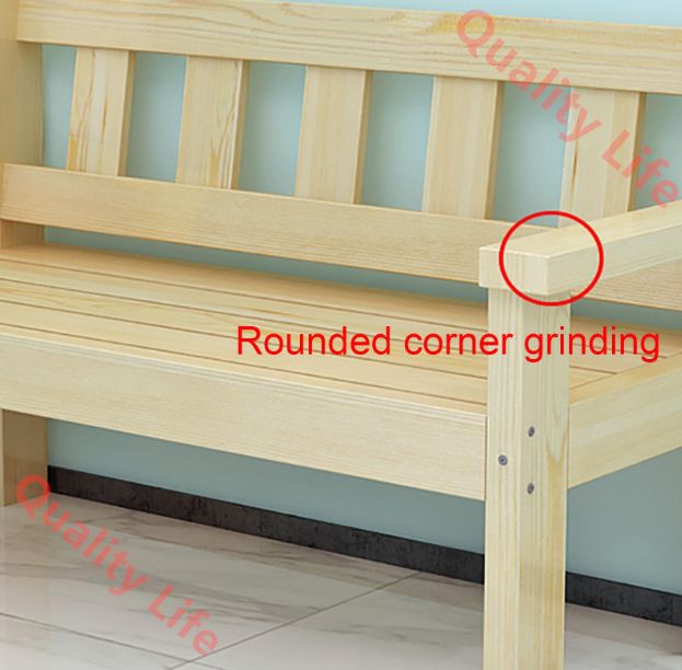 背もたれと肘掛け付き屋外ベンチ