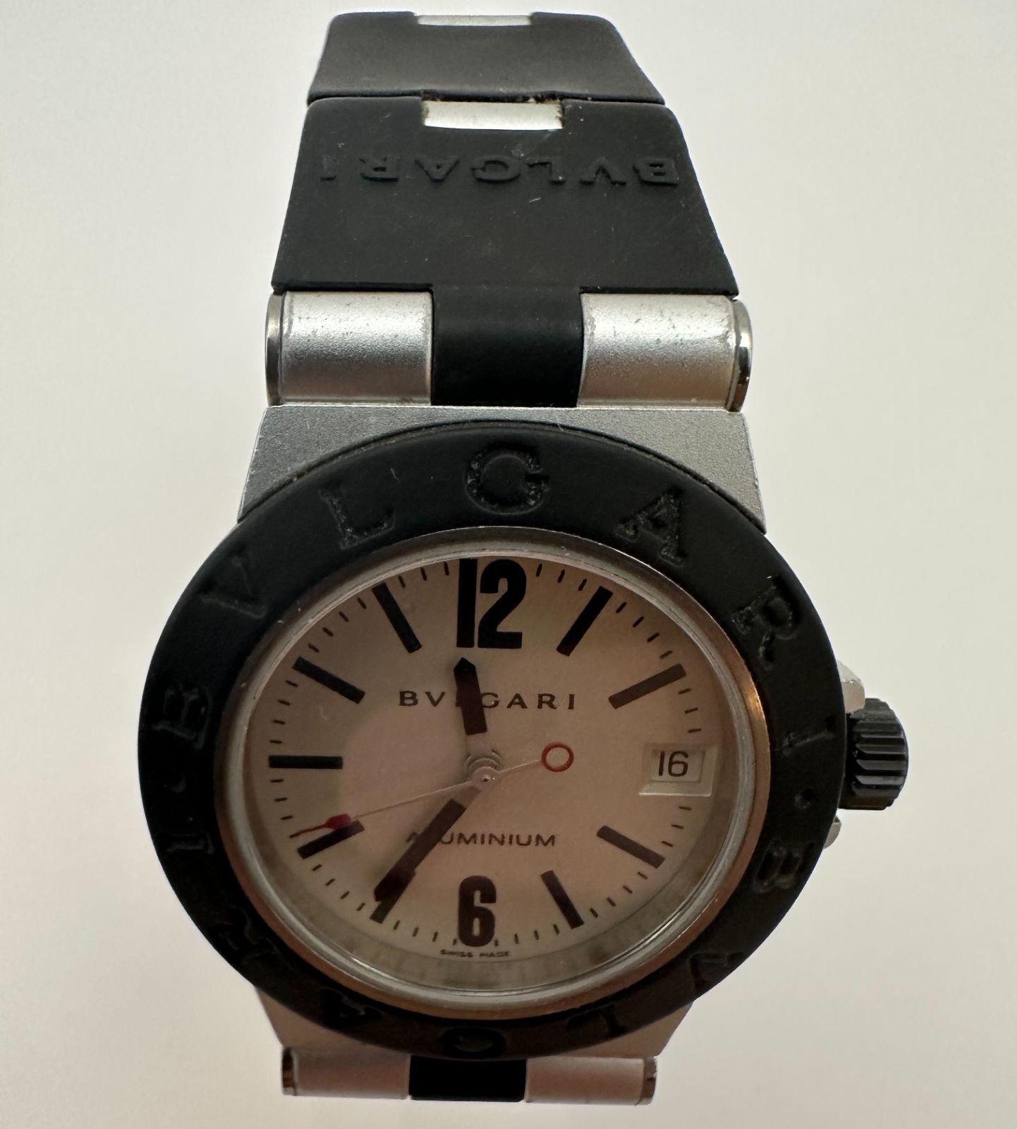 稼働 BVLGARI ブルガリ アルミニウム AL32TA レディース ラバー