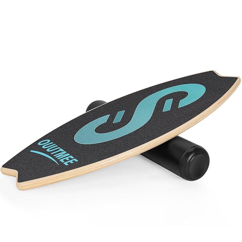 彡Rxakudedo ボードローラー 木製 ローラー サーフィン バランスボード 体幹 トレーニング 筋トレ 運動不足 バランストレーニング 滑り止め表面 プレゼント ライトブルー 8 0 NEXPOTALLINN_EU