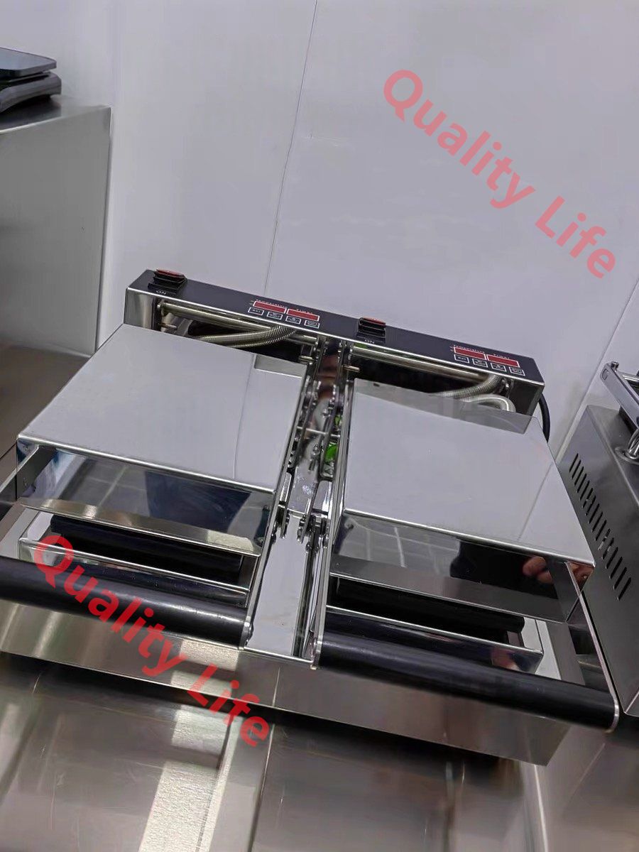 電気 ホットスナッカー ホットサンドメーカー 2連式 2個焼き デジタルディスプレイ付き 単相 100V