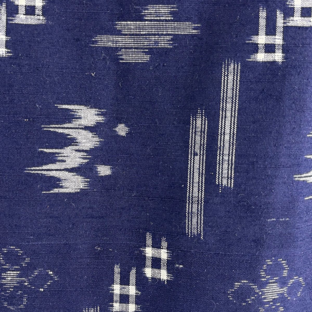 単衣　紬　衣桁絣　裄66.5cm 正絹 中古】 単衣着物 紬単衣 紬 単衣 レディース 正絹 こげ茶 段々柄