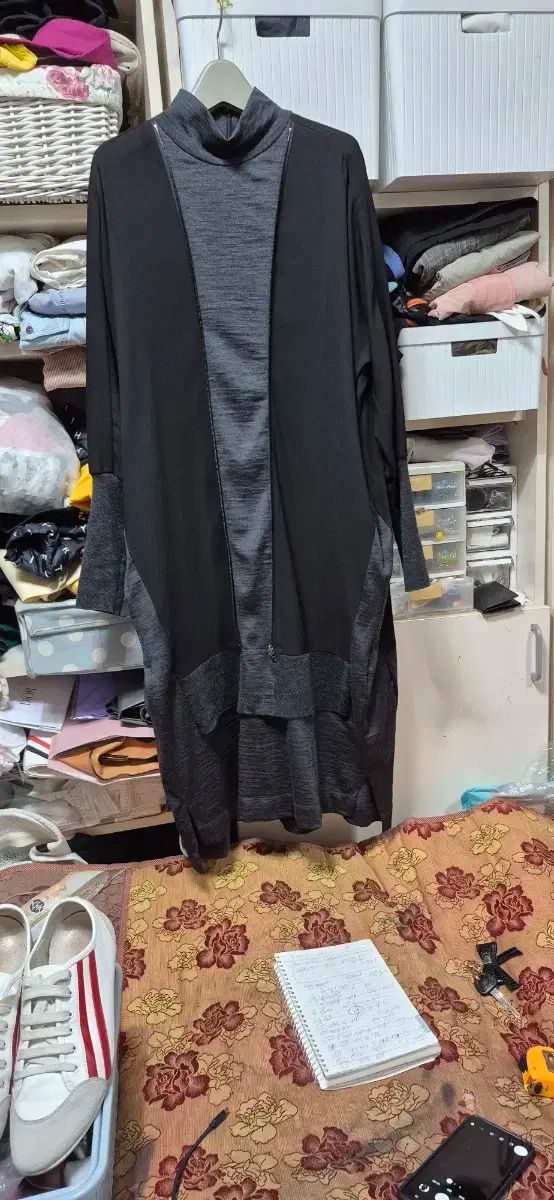 デムー パク チュンム ジッパー配色 ロング ワンピース