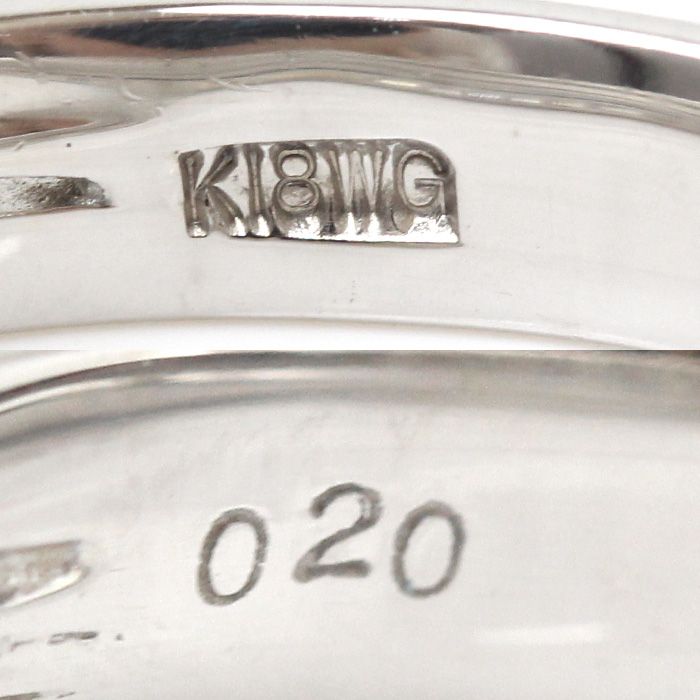 K18WG ホワイトゴールド リング・指輪 ダイヤモンド0.20ct 11号 3.2g