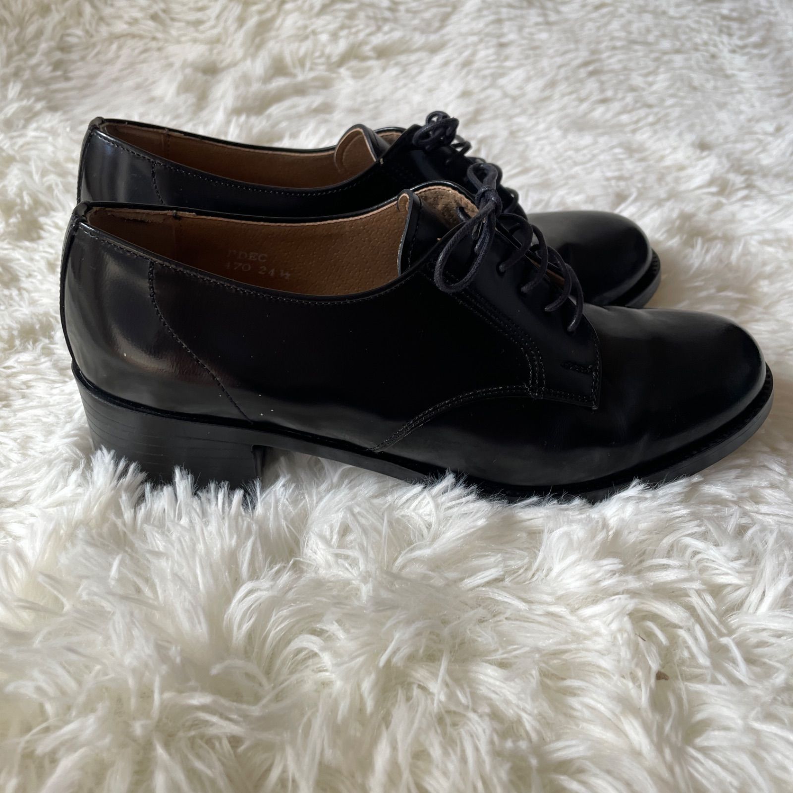 極美品 ハルタ レースアップシューズ #236 ブラック 24cmEE HARUTA 