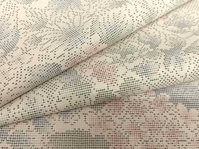 平和屋着物○本場大島紬 白大島 カタス7マルキ 草花文 鈴乃屋扱い 正絹