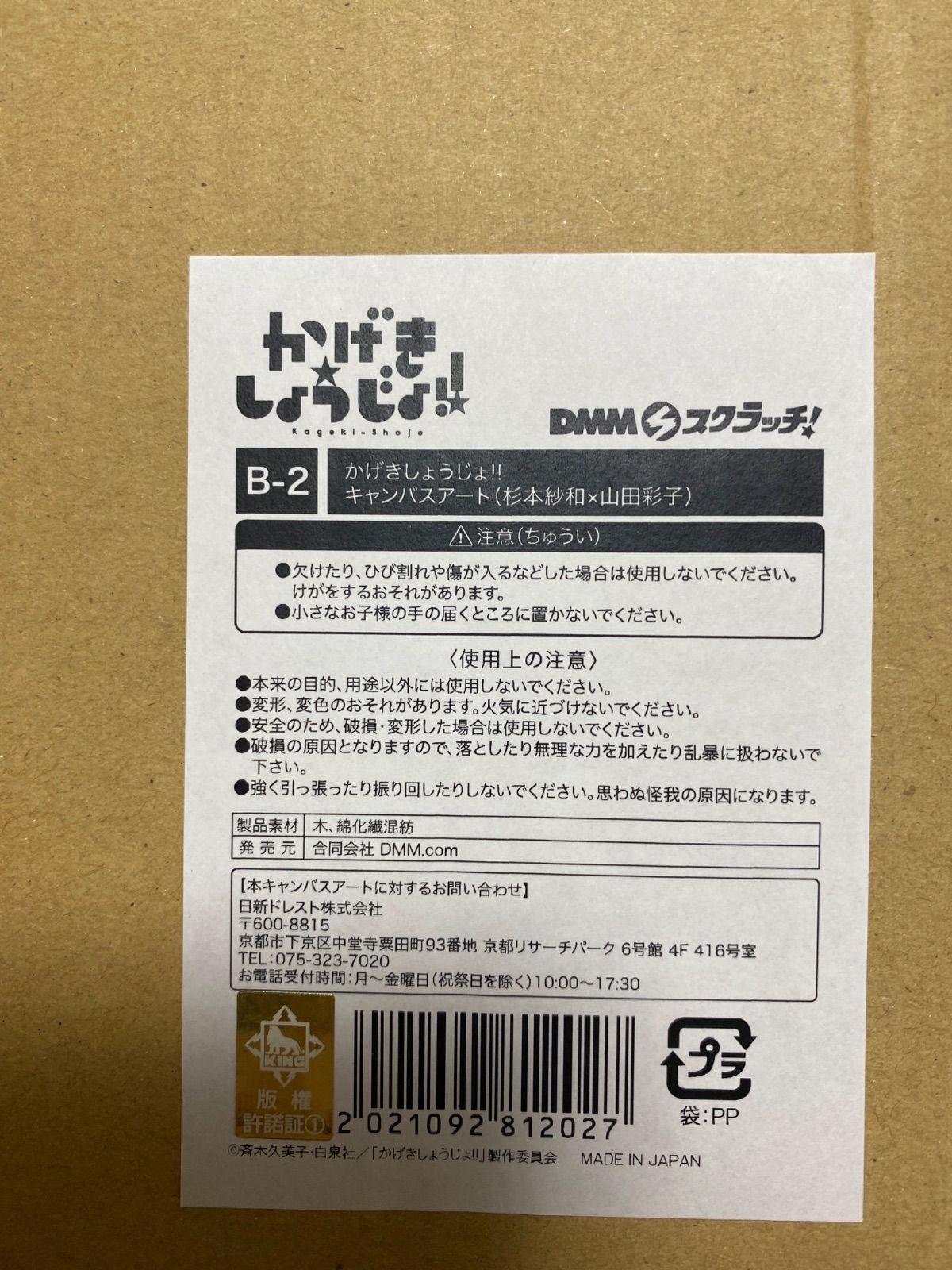 杉本紗和×山田彩子 キャンバスアート DMMスクラッチ! かげきしょうじょ