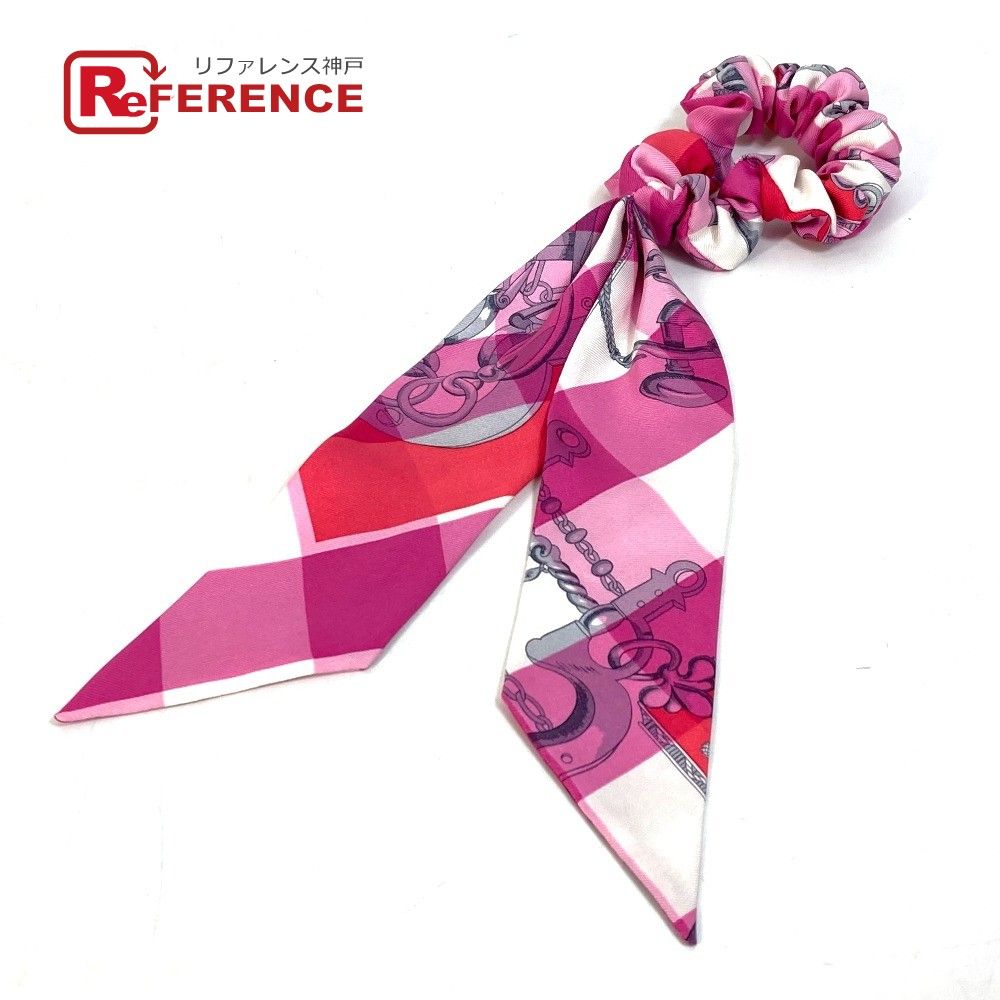 【新品】HERMES ピンク シュシュ エルメス シュシュ ベッラ ヘアゴム ヘアアクセサリー シュシュ シルク