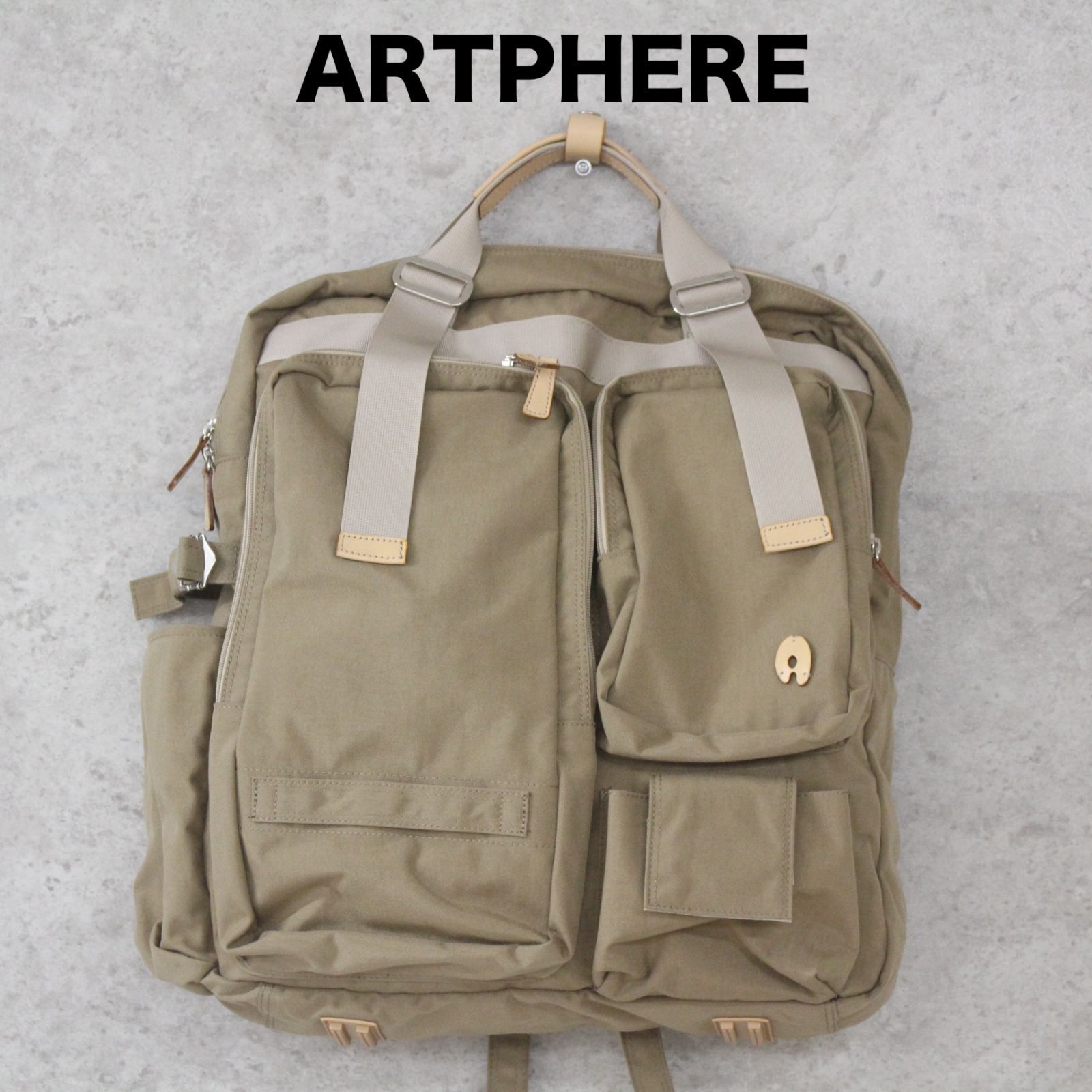 S327)【美品】ARTPHERE 2wayスケッチバッグ キャンバス ベージュ 