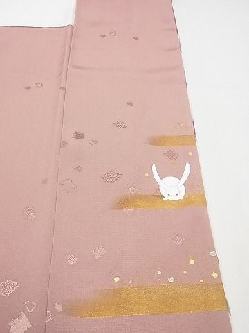 平和屋本店□極上 人形作家・ホリヒロシ 小紋 兎 鬼しぼ縮緬 逸品 未