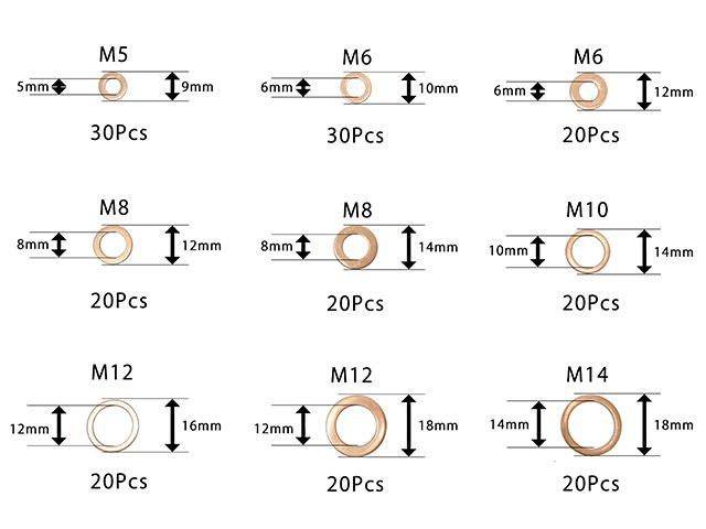 オイルドレンパッキン ドレンワッシャー パッキン ドレンパッキン 銅リング 9種類 200個 M5 M6 M8 M10 M12 M14 高品質  ケース付き 平座金 エンジンオイル交換 自動車 ドレンパッキン ワッシャー パッキン リング ガスケット オイル交換 - メルカリ