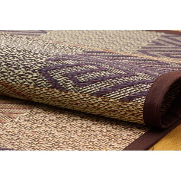 モダン い草 花ござ ラグマット 抗菌 防臭 調湿 耐久性抜群 〔リビング〕