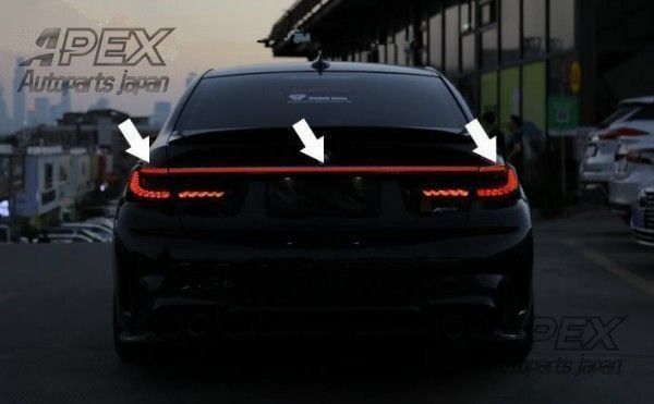 BMW 3シリーズ G20 2019- LEDトランクスポイラーランプ 流れるシャルウィンカー