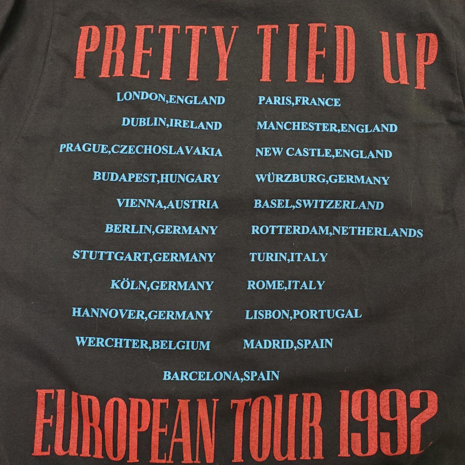 90年代ヴィンテージ EUROPE 91/92 ツアーTシャツ ヴィンテージ 90 年代 ロクセット ワールド ツアー 91-92 T