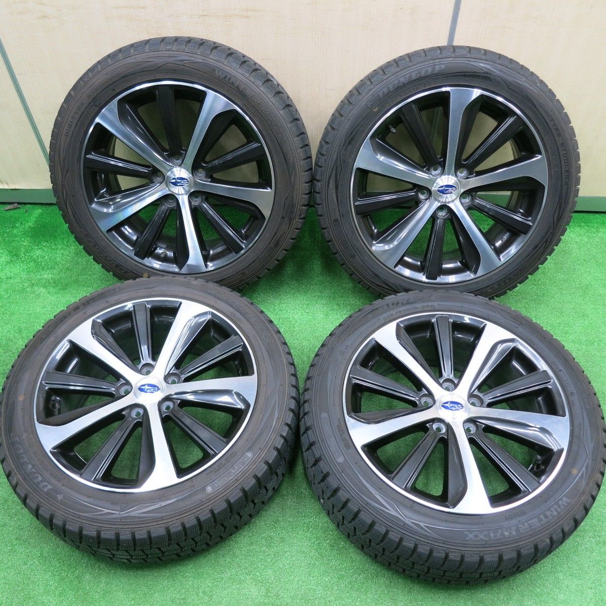 送料無料] バリ溝！9.5分☆スバル レガシィ B4 純正 225/50R18