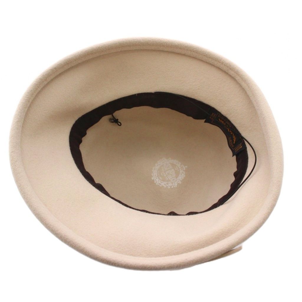 maxim リボン付きハット　兎毛 マキシン MAXIM ハット つば広 帽子 兎毛 リボン ベージュ /YM LX