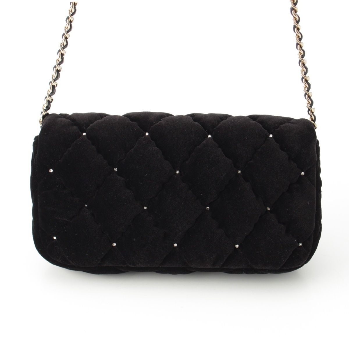 CHANEL バック シャネル ベロア ベルベット調 マトラッセ シングルフラップ