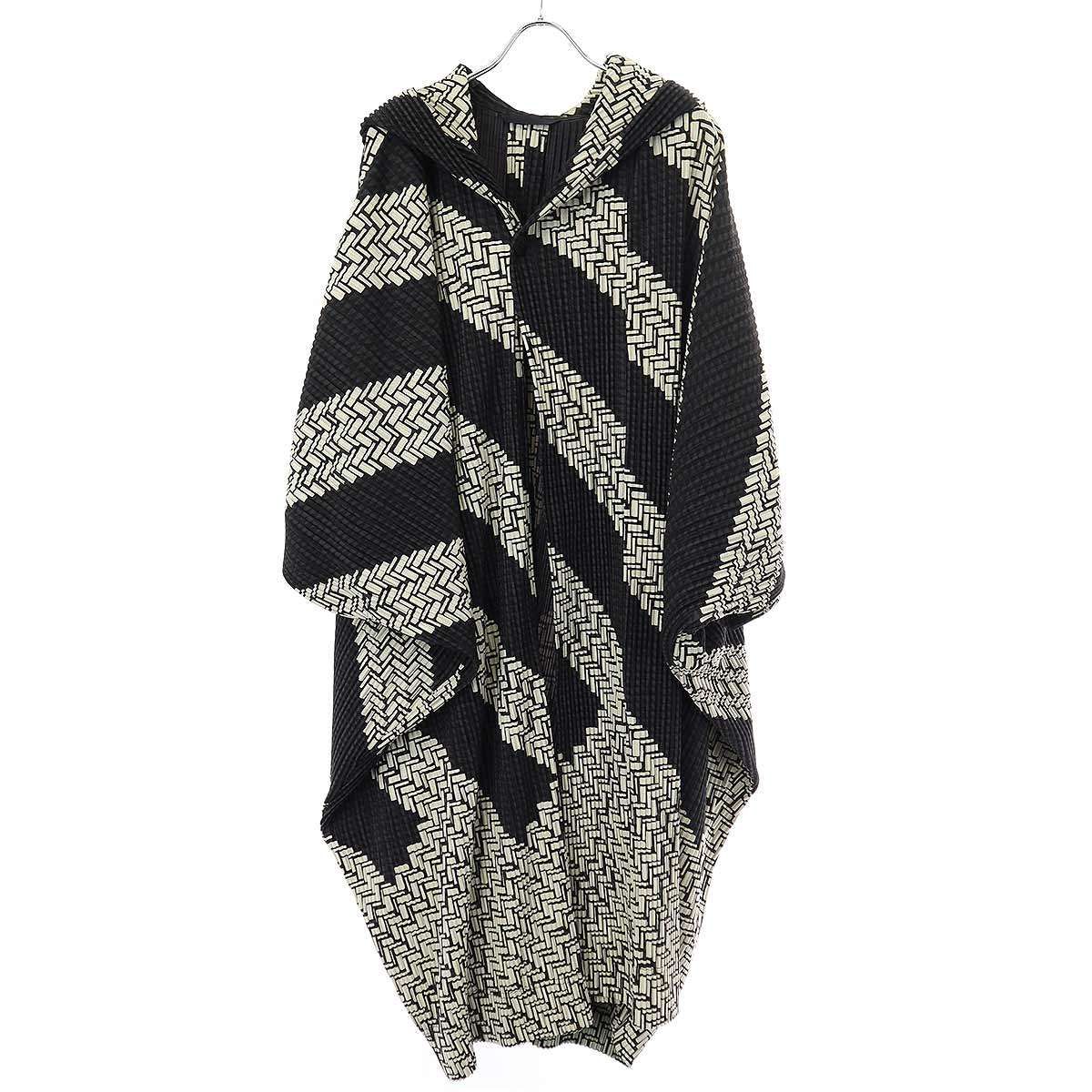 オムプリッセイッセイミヤケ 21aw BASKET コート 幾何学模様 美品 S HOMME PLISSE ISSEY MIYAKE オム プリッセ イッセイ ミヤケ 21AW