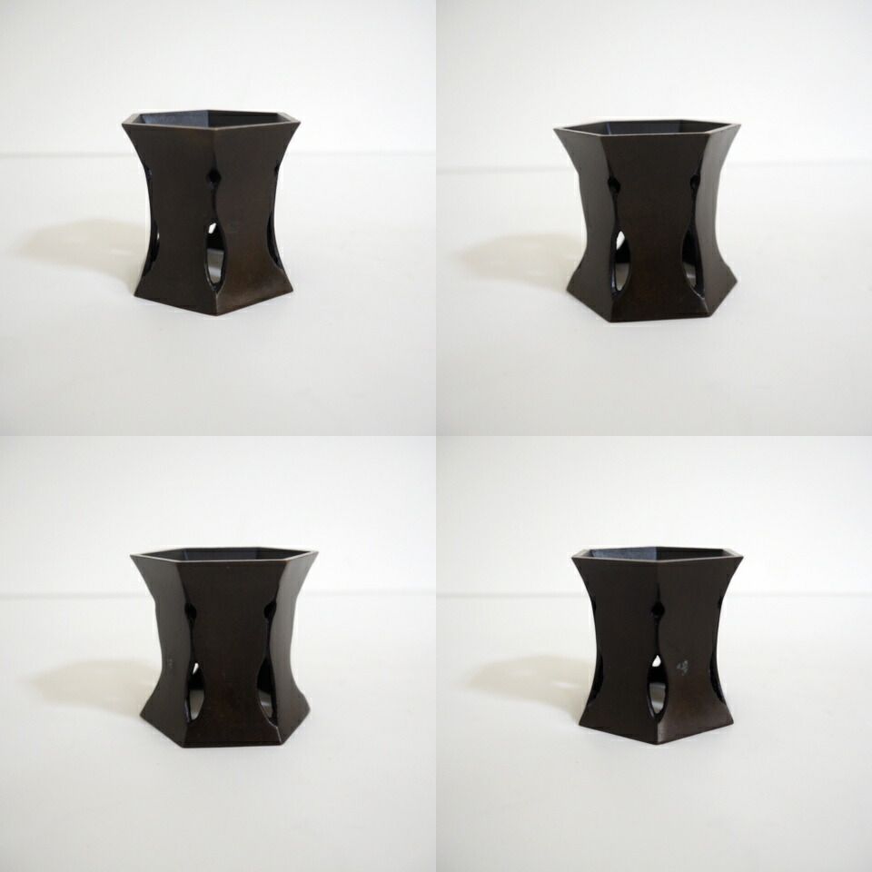 クラシック 六月の特売品】一ノ瀬宗辰作 亀甲鶴 美 茶道具【中古 蓋置 唐銅 工芸品