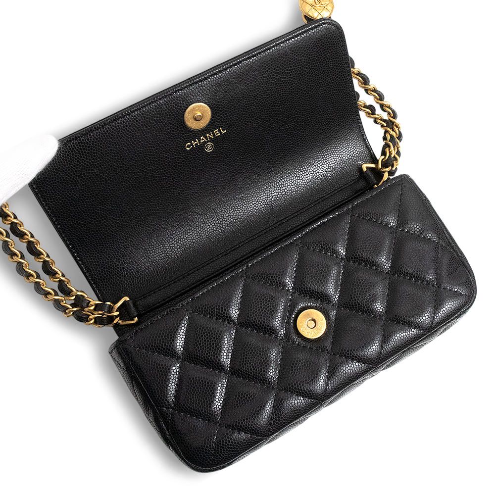 ○超美品○CHANEL シャネル○ココマーク○ファー キャビアスキン 超美