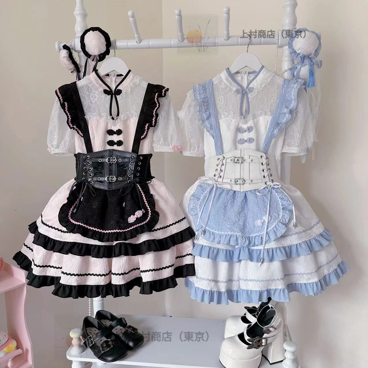オリジナルデザイン ロリータ風 ワンピース デザイン ミニスカート 和風 洛麗塔ドレス 中国風 プリンセススカート スイート ロマンチック コスチューム ロールプレイング 演出 撮影用 高品質
