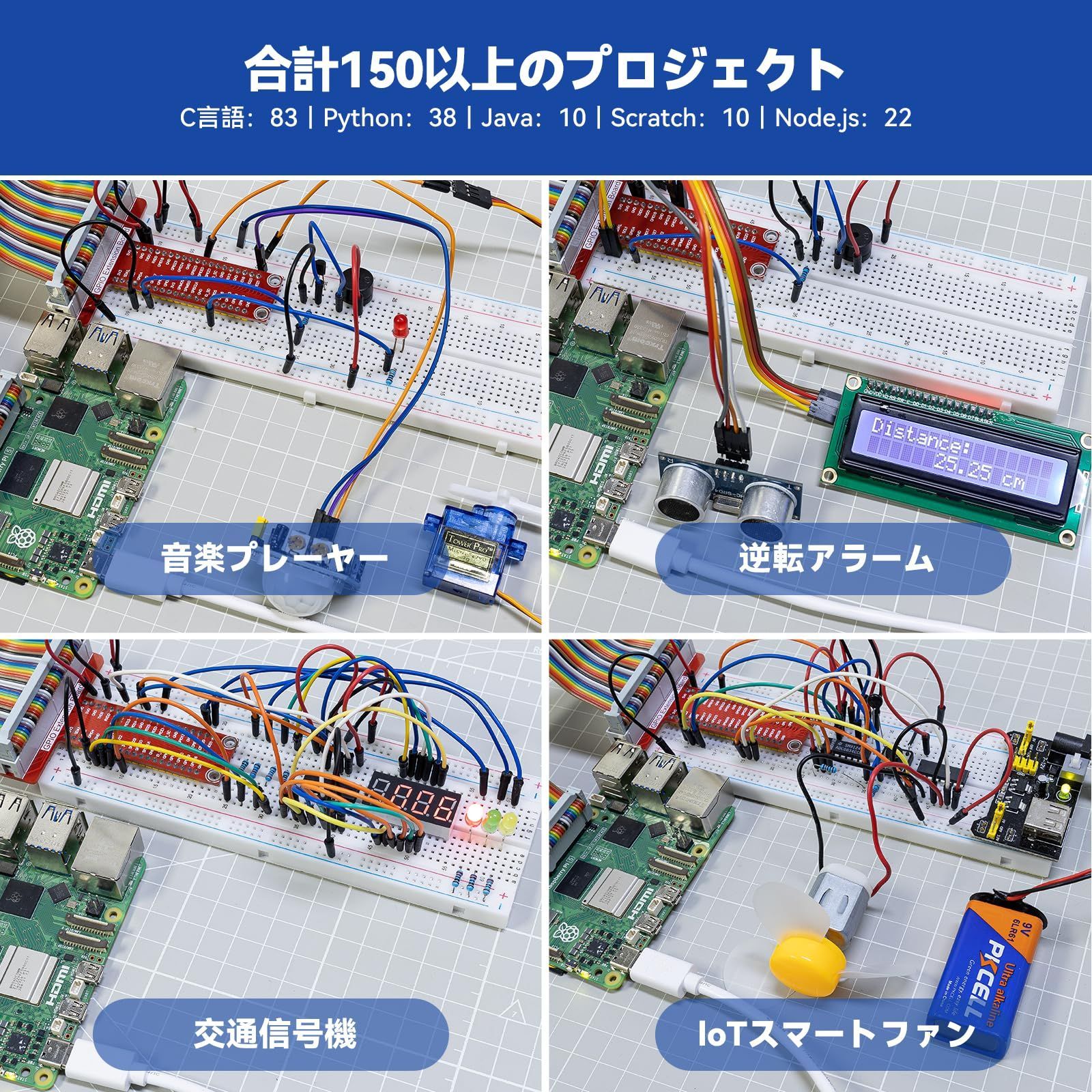 用のスターター電子工作キット ラズパイプログラミング