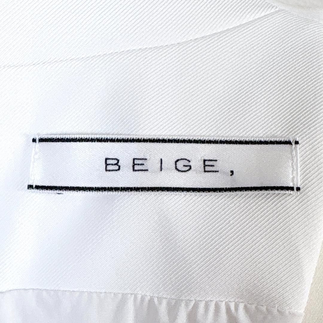 BEIGE ノースリーブワンピース Vネック 2 ホワイト 無地 NICORILABO_COM